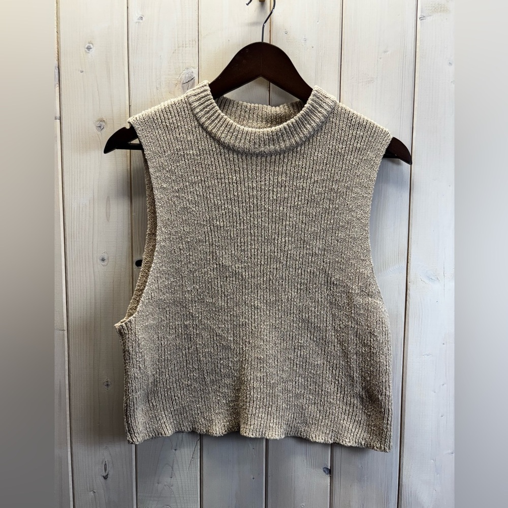 Free People Knit Tank‎ Top Size M Cream Beige
